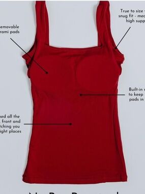 Klassy Network - Square Neck Brami Full Length Tank in Red - Size S